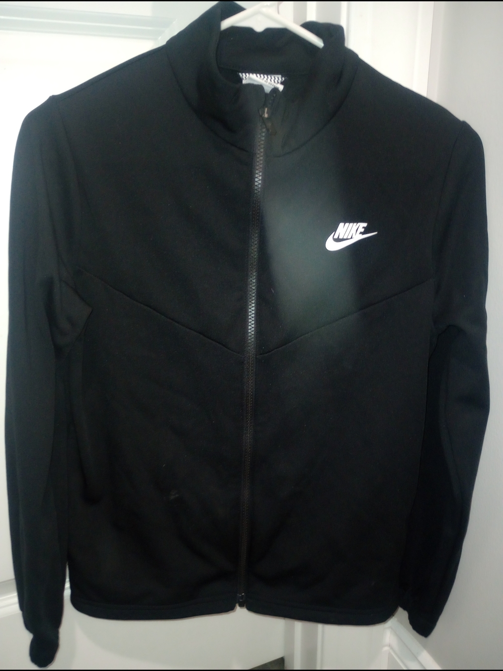 Nike Black Kids Zip-Up Jacket with White Swoosh